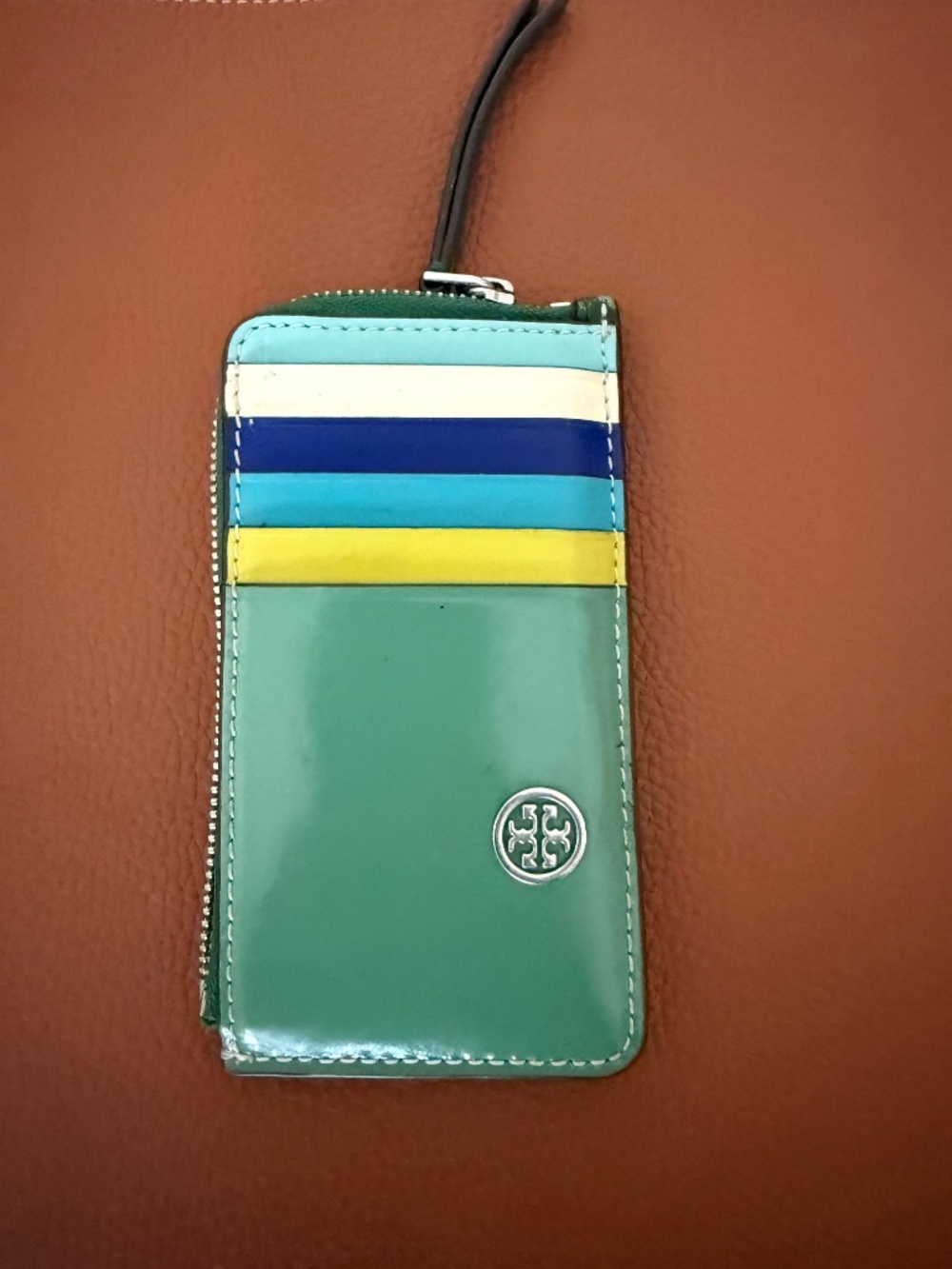 Tory Burch Color-Block Leather Bi-Fold Wallet - Picture 2 of 3